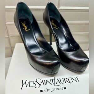 Yves Saint Laurent Women’s Black Patent Tribtoo 80 Platform Pump 209947 1000